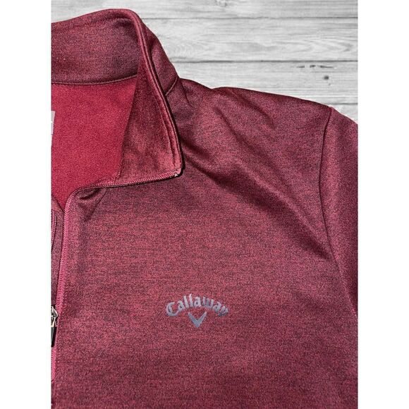 Callaway 1/4 Zip Golf Pullover Athletic Long Sleeve Maroon Mens Size XL - Picture 2 of 6